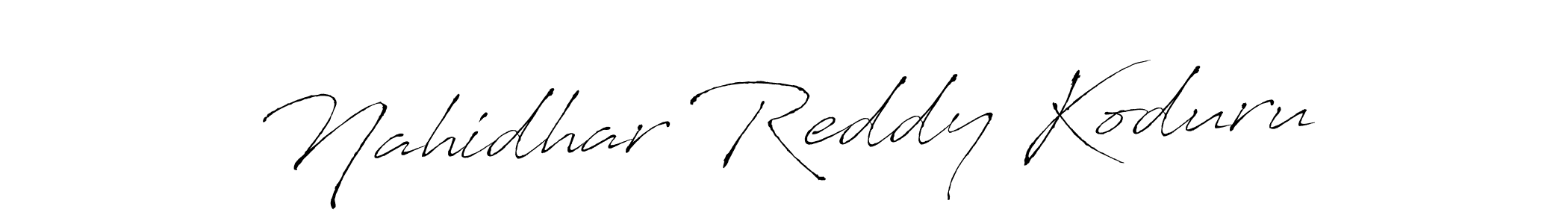 It looks lik you need a new signature style for name Nahidhar Reddy Koduru. Design unique handwritten (Antro_Vectra) signature with our free signature maker in just a few clicks. Nahidhar Reddy Koduru signature style 6 images and pictures png