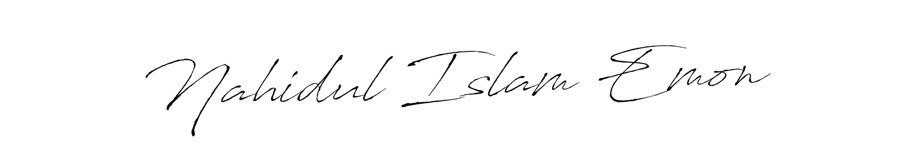 How to make Nahidul Islam Emon name signature. Use Antro_Vectra style for creating short signs online. This is the latest handwritten sign. Nahidul Islam Emon signature style 6 images and pictures png