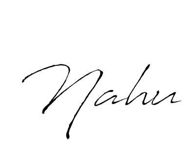 Make a beautiful signature design for name Nahu. With this signature (Antro_Vectra) style, you can create a handwritten signature for free. Nahu signature style 6 images and pictures png