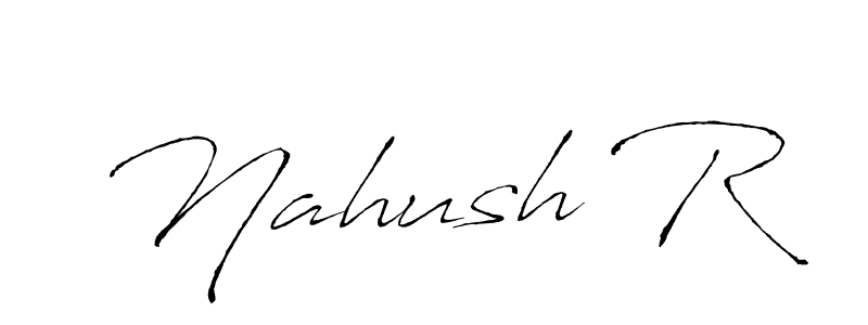 Make a beautiful signature design for name Nahush R. With this signature (Antro_Vectra) style, you can create a handwritten signature for free. Nahush R signature style 6 images and pictures png