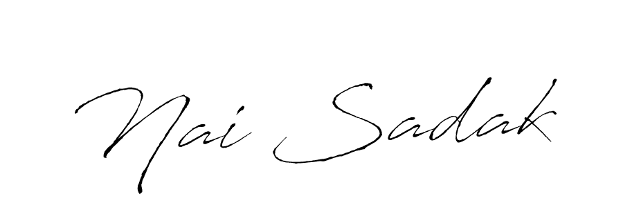 How to make Nai Sadak name signature. Use Antro_Vectra style for creating short signs online. This is the latest handwritten sign. Nai Sadak signature style 6 images and pictures png