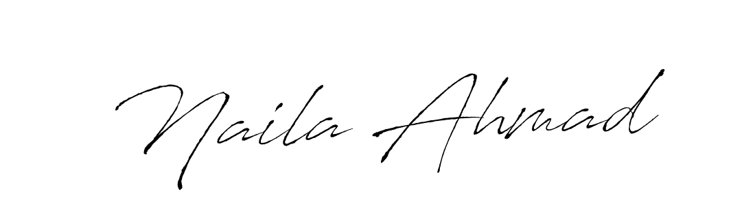 How to make Naila Ahmad name signature. Use Antro_Vectra style for creating short signs online. This is the latest handwritten sign. Naila Ahmad signature style 6 images and pictures png