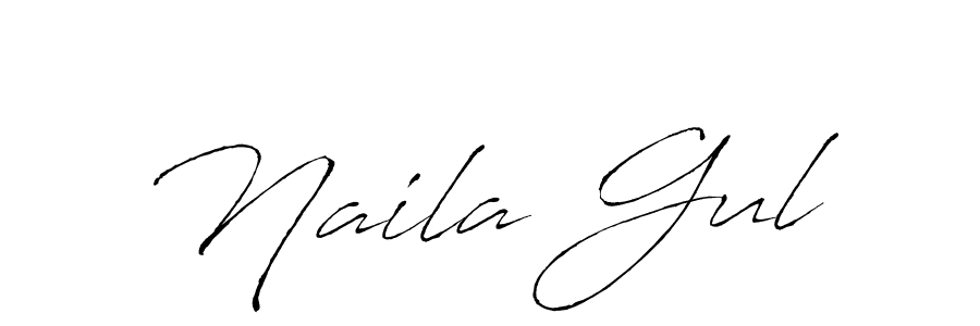 Design your own signature with our free online signature maker. With this signature software, you can create a handwritten (Antro_Vectra) signature for name Naila Gul. Naila Gul signature style 6 images and pictures png