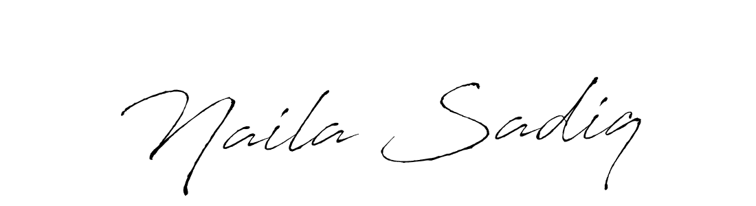 Design your own signature with our free online signature maker. With this signature software, you can create a handwritten (Antro_Vectra) signature for name Naila Sadiq. Naila Sadiq signature style 6 images and pictures png