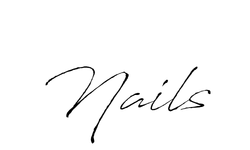 How to make Nails signature? Antro_Vectra is a professional autograph style. Create handwritten signature for Nails name. Nails signature style 6 images and pictures png
