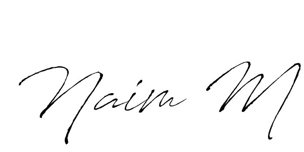 Create a beautiful signature design for name Naim M. With this signature (Antro_Vectra) fonts, you can make a handwritten signature for free. Naim M signature style 6 images and pictures png