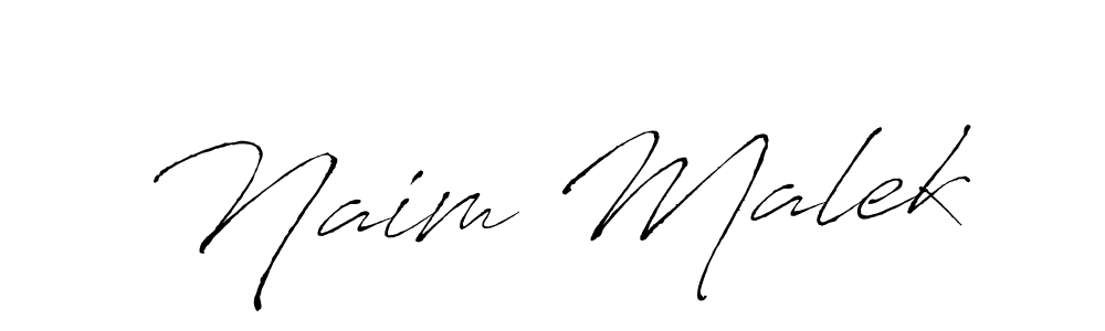 Design your own signature with our free online signature maker. With this signature software, you can create a handwritten (Antro_Vectra) signature for name Naim Malek. Naim Malek signature style 6 images and pictures png