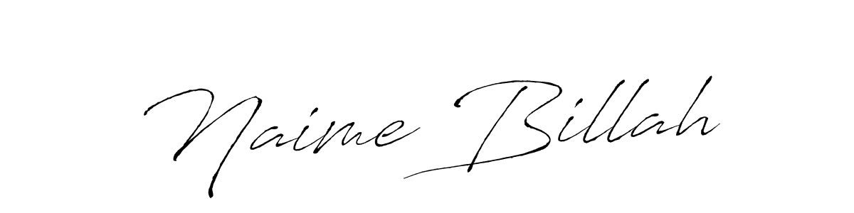 Make a beautiful signature design for name Naime Billah. With this signature (Antro_Vectra) style, you can create a handwritten signature for free. Naime Billah signature style 6 images and pictures png