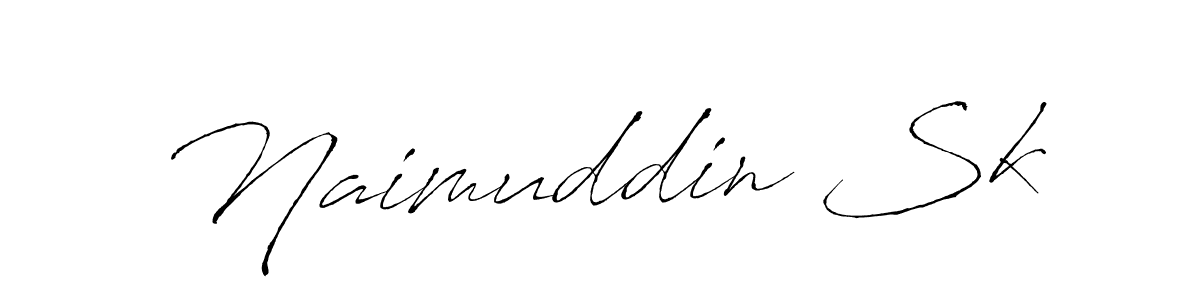How to make Naimuddin Sk name signature. Use Antro_Vectra style for creating short signs online. This is the latest handwritten sign. Naimuddin Sk signature style 6 images and pictures png