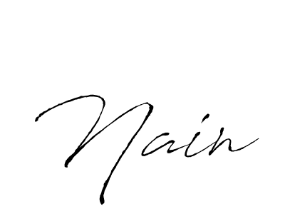 Make a beautiful signature design for name Nain. With this signature (Antro_Vectra) style, you can create a handwritten signature for free. Nain signature style 6 images and pictures png