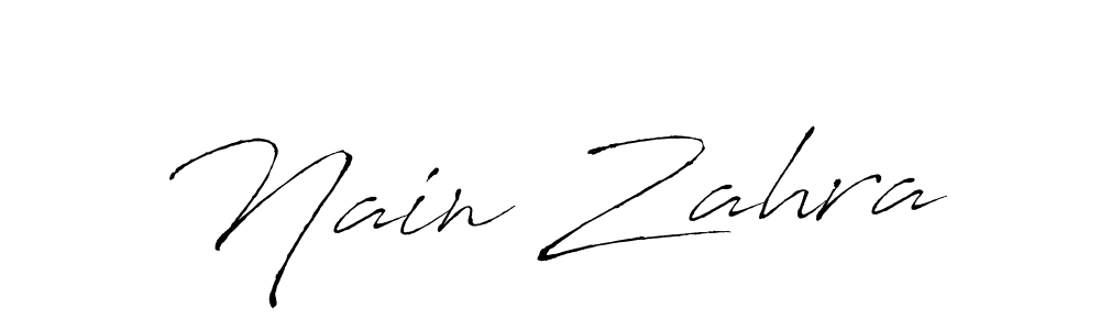 How to make Nain Zahra name signature. Use Antro_Vectra style for creating short signs online. This is the latest handwritten sign. Nain Zahra signature style 6 images and pictures png