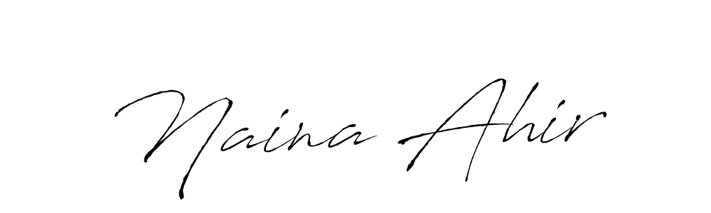 How to make Naina Ahir name signature. Use Antro_Vectra style for creating short signs online. This is the latest handwritten sign. Naina Ahir signature style 6 images and pictures png