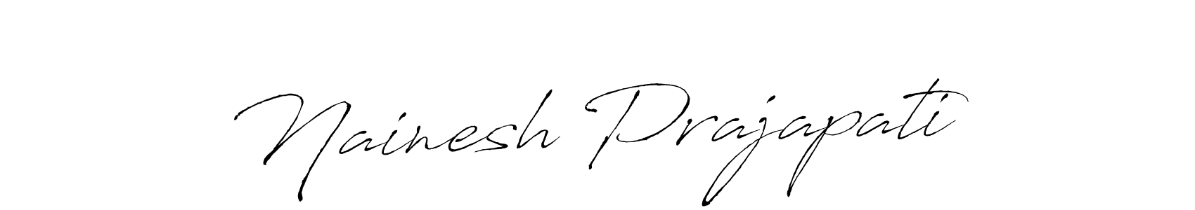 How to make Nainesh Prajapati signature? Antro_Vectra is a professional autograph style. Create handwritten signature for Nainesh Prajapati name. Nainesh Prajapati signature style 6 images and pictures png