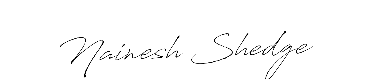 Antro_Vectra is a professional signature style that is perfect for those who want to add a touch of class to their signature. It is also a great choice for those who want to make their signature more unique. Get Nainesh Shedge name to fancy signature for free. Nainesh Shedge signature style 6 images and pictures png