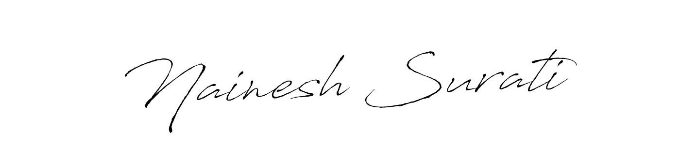 How to make Nainesh Surati name signature. Use Antro_Vectra style for creating short signs online. This is the latest handwritten sign. Nainesh Surati signature style 6 images and pictures png