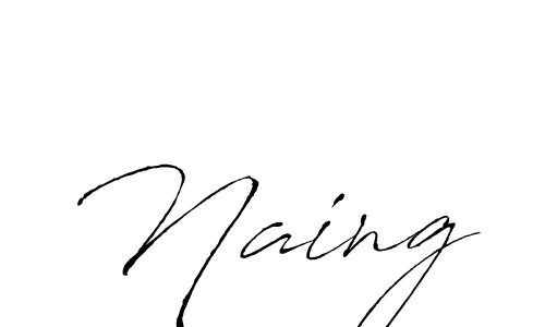 Naing stylish signature style. Best Handwritten Sign (Antro_Vectra) for my name. Handwritten Signature Collection Ideas for my name Naing. Naing signature style 6 images and pictures png