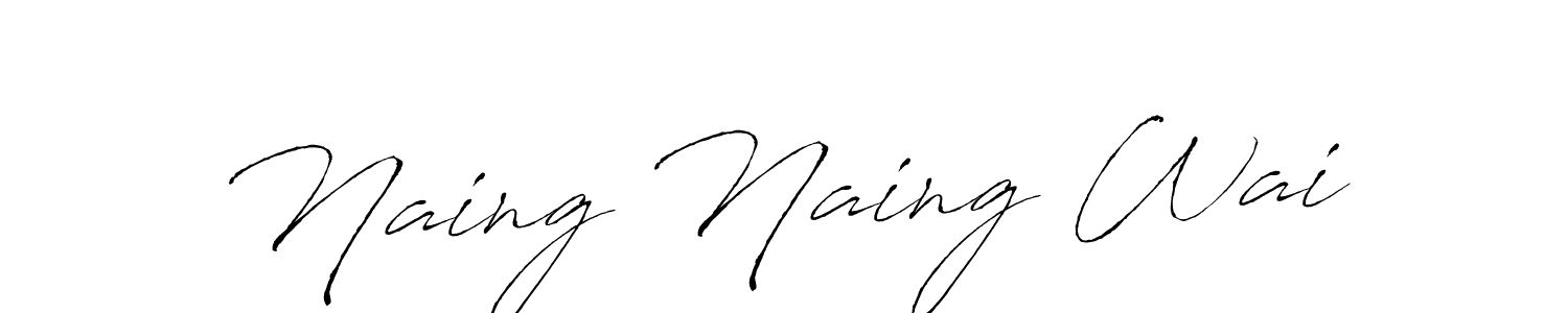 Similarly Antro_Vectra is the best handwritten signature design. Signature creator online .You can use it as an online autograph creator for name Naing Naing Wai. Naing Naing Wai signature style 6 images and pictures png