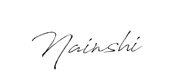 Nainshi stylish signature style. Best Handwritten Sign (Antro_Vectra) for my name. Handwritten Signature Collection Ideas for my name Nainshi. Nainshi signature style 6 images and pictures png