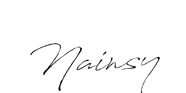 Nainsy stylish signature style. Best Handwritten Sign (Antro_Vectra) for my name. Handwritten Signature Collection Ideas for my name Nainsy. Nainsy signature style 6 images and pictures png