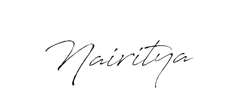 Design your own signature with our free online signature maker. With this signature software, you can create a handwritten (Antro_Vectra) signature for name Nairitya. Nairitya signature style 6 images and pictures png