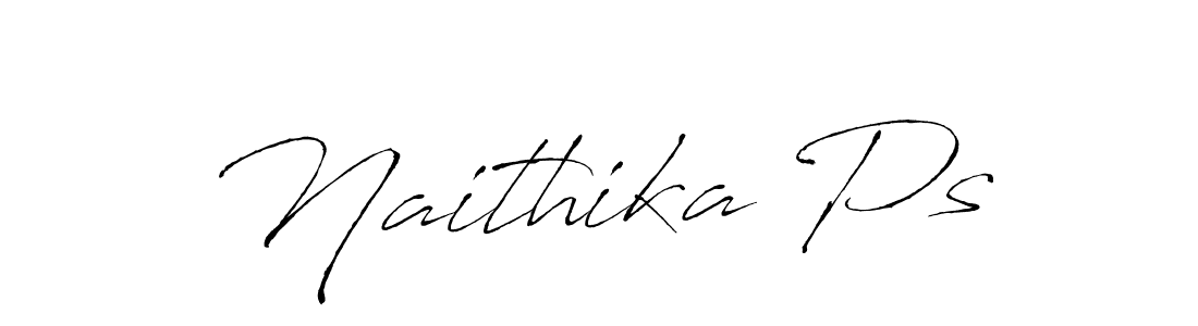 Create a beautiful signature design for name Naithika Ps. With this signature (Antro_Vectra) fonts, you can make a handwritten signature for free. Naithika Ps signature style 6 images and pictures png