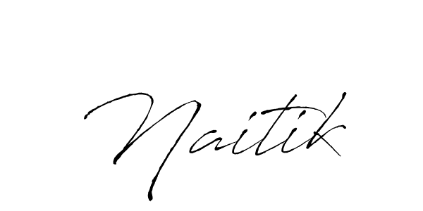 Make a beautiful signature design for name Naitik. With this signature (Antro_Vectra) style, you can create a handwritten signature for free. Naitik signature style 6 images and pictures png