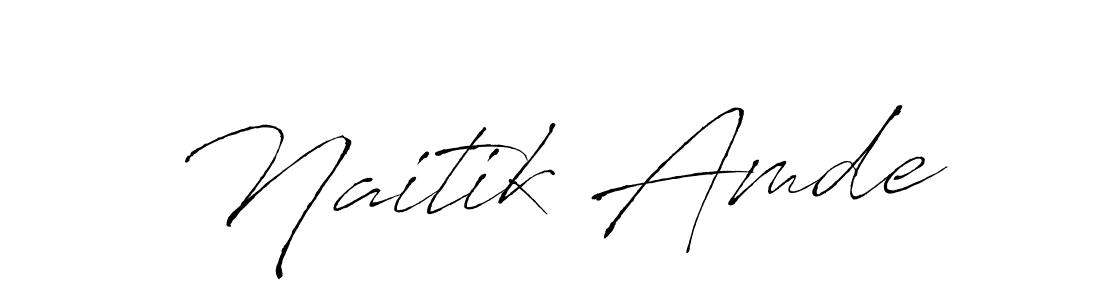 Make a beautiful signature design for name Naitik Amde. With this signature (Antro_Vectra) style, you can create a handwritten signature for free. Naitik Amde signature style 6 images and pictures png