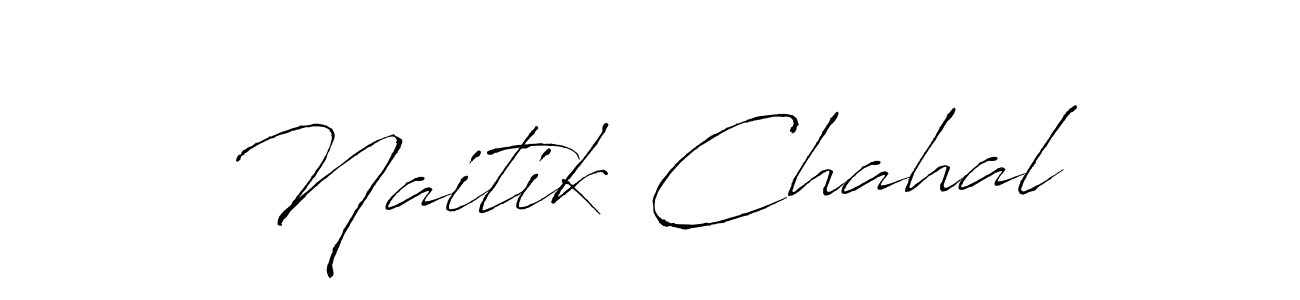 This is the best signature style for the Naitik Chahal name. Also you like these signature font (Antro_Vectra). Mix name signature. Naitik Chahal signature style 6 images and pictures png