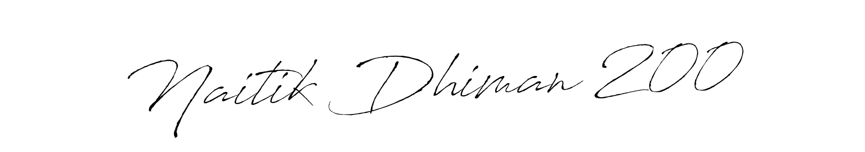 Use a signature maker to create a handwritten signature online. With this signature software, you can design (Antro_Vectra) your own signature for name Naitik Dhiman 200. Naitik Dhiman 200 signature style 6 images and pictures png