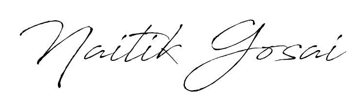 Stand out with a creative autograph for Naitik Gosai. The Antro_Vectra styling blends modern aesthetics with classic signature flourishes. Naitik Gosai signature style 6 images and pictures png