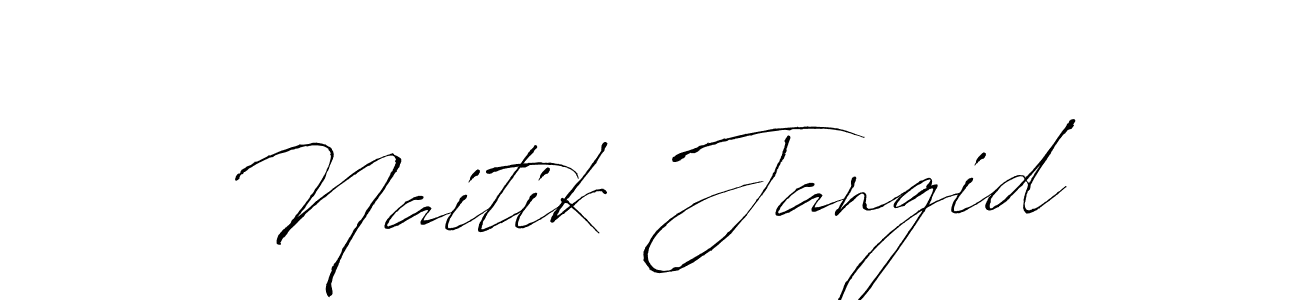 How to make Naitik Jangid name signature. Use Antro_Vectra style for creating short signs online. This is the latest handwritten sign. Naitik Jangid signature style 6 images and pictures png