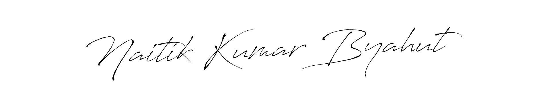 How to make Naitik Kumar Byahut name signature. Use Antro_Vectra style for creating short signs online. This is the latest handwritten sign. Naitik Kumar Byahut signature style 6 images and pictures png