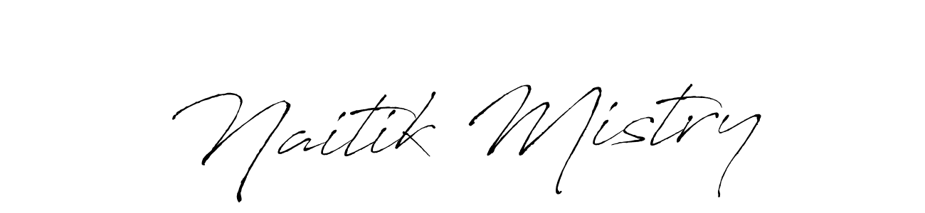 Design your own signature with our free online signature maker. With this signature software, you can create a handwritten (Antro_Vectra) signature for name Naitik Mistry. Naitik Mistry signature style 6 images and pictures png