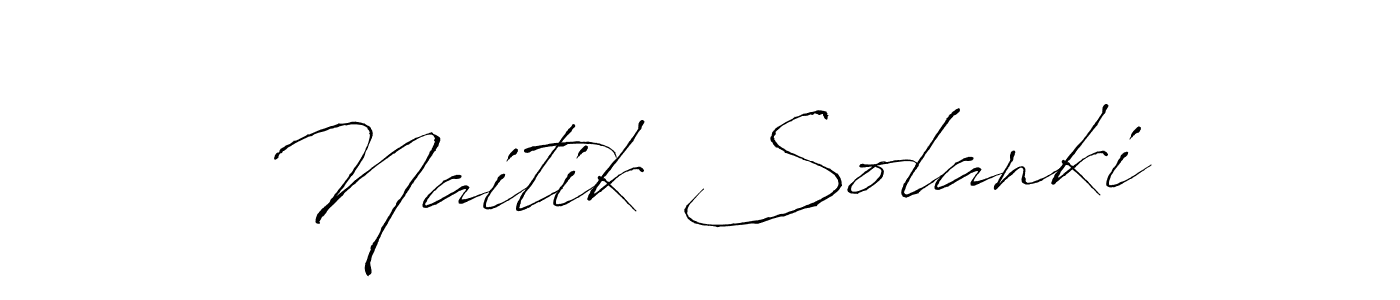 Create a beautiful signature design for name Naitik Solanki. With this signature (Antro_Vectra) fonts, you can make a handwritten signature for free. Naitik Solanki signature style 6 images and pictures png