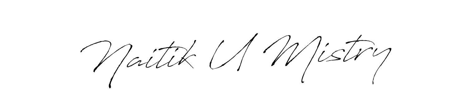 The best way (Antro_Vectra) to make a short signature is to pick only two or three words in your name. The name Naitik U Mistry include a total of six letters. For converting this name. Naitik U Mistry signature style 6 images and pictures png