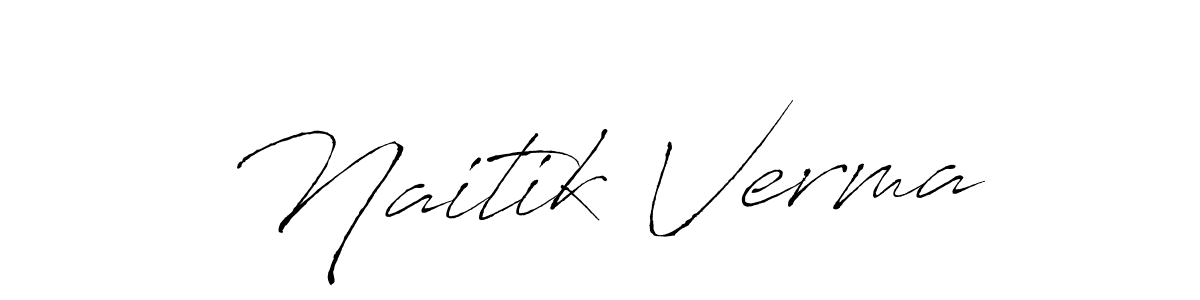 This is the best signature style for the Naitik Verma name. Also you like these signature font (Antro_Vectra). Mix name signature. Naitik Verma signature style 6 images and pictures png