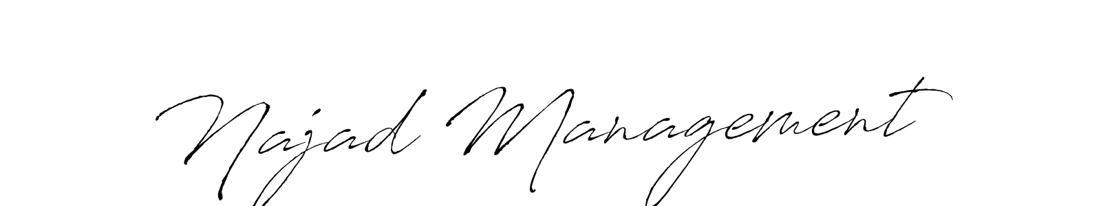 Also You can easily find your signature by using the search form. We will create Najad Management name handwritten signature images for you free of cost using Antro_Vectra sign style. Najad Management signature style 6 images and pictures png