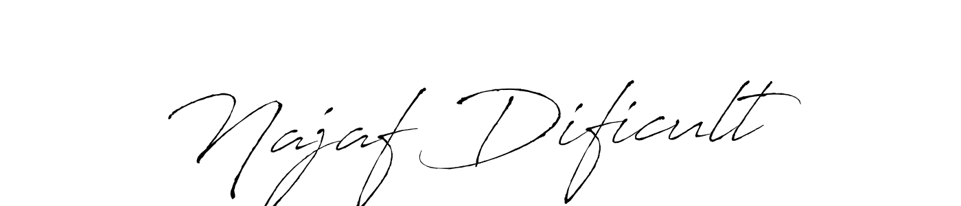 Design your own signature with our free online signature maker. With this signature software, you can create a handwritten (Antro_Vectra) signature for name Najaf Dificult. Najaf Dificult signature style 6 images and pictures png