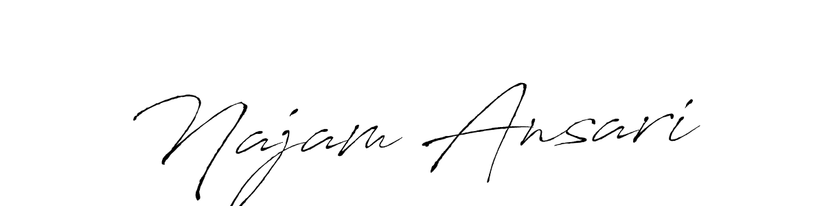 Design your own signature with our free online signature maker. With this signature software, you can create a handwritten (Antro_Vectra) signature for name Najam Ansari. Najam Ansari signature style 6 images and pictures png