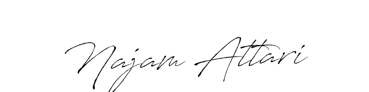 Make a beautiful signature design for name Najam Attari. With this signature (Antro_Vectra) style, you can create a handwritten signature for free. Najam Attari signature style 6 images and pictures png