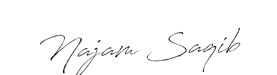 How to make Najam Saqib name signature. Use Antro_Vectra style for creating short signs online. This is the latest handwritten sign. Najam Saqib signature style 6 images and pictures png