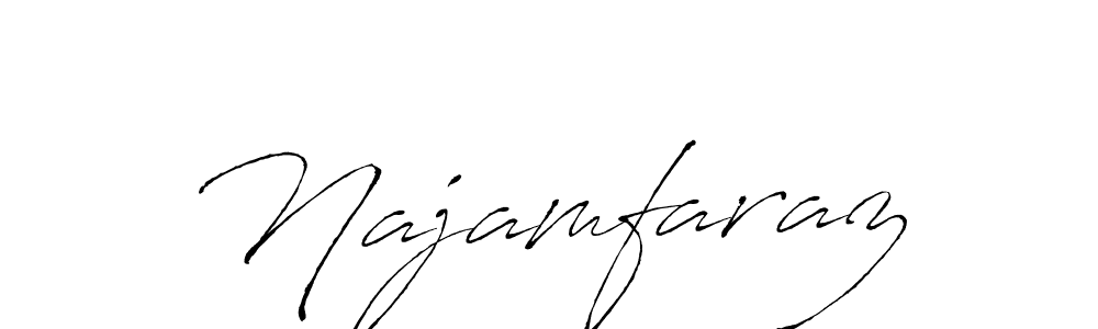 Create a beautiful signature design for name Najamfaraz. With this signature (Antro_Vectra) fonts, you can make a handwritten signature for free. Najamfaraz signature style 6 images and pictures png