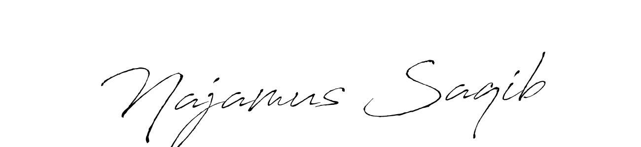 Create a beautiful signature design for name Najamus Saqib. With this signature (Antro_Vectra) fonts, you can make a handwritten signature for free. Najamus Saqib signature style 6 images and pictures png