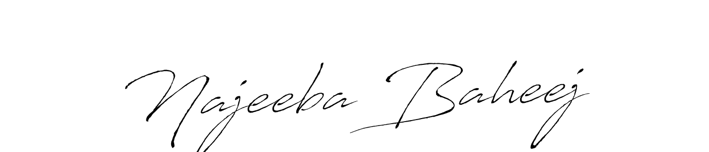 You should practise on your own different ways (Antro_Vectra) to write your name (Najeeba Baheej) in signature. don't let someone else do it for you. Najeeba Baheej signature style 6 images and pictures png