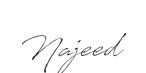 How to make Najeed signature? Antro_Vectra is a professional autograph style. Create handwritten signature for Najeed name. Najeed signature style 6 images and pictures png