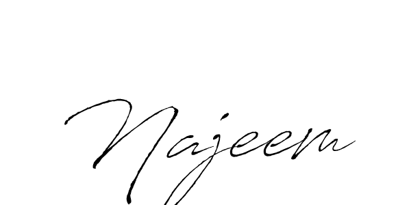 Make a beautiful signature design for name Najeem. With this signature (Antro_Vectra) style, you can create a handwritten signature for free. Najeem signature style 6 images and pictures png