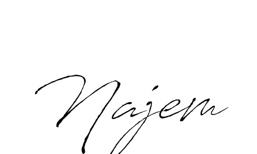 Use a signature maker to create a handwritten signature online. With this signature software, you can design (Antro_Vectra) your own signature for name Najem. Najem signature style 6 images and pictures png