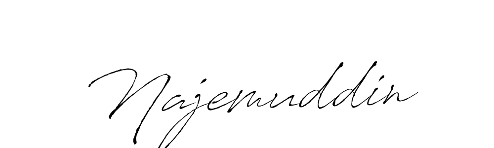 Najemuddin stylish signature style. Best Handwritten Sign (Antro_Vectra) for my name. Handwritten Signature Collection Ideas for my name Najemuddin. Najemuddin signature style 6 images and pictures png