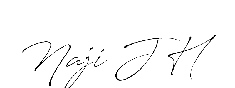 Make a beautiful signature design for name Naji J H. With this signature (Antro_Vectra) style, you can create a handwritten signature for free. Naji J H signature style 6 images and pictures png