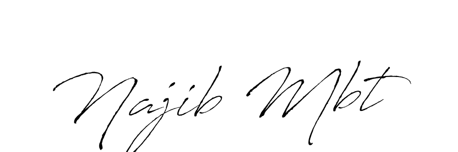 Design your own signature with our free online signature maker. With this signature software, you can create a handwritten (Antro_Vectra) signature for name Najib Mbt. Najib Mbt signature style 6 images and pictures png